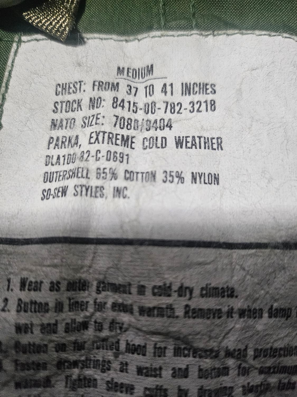 80s 미군오리지날 피쉬테일 개파카 미듐 상품이미지3