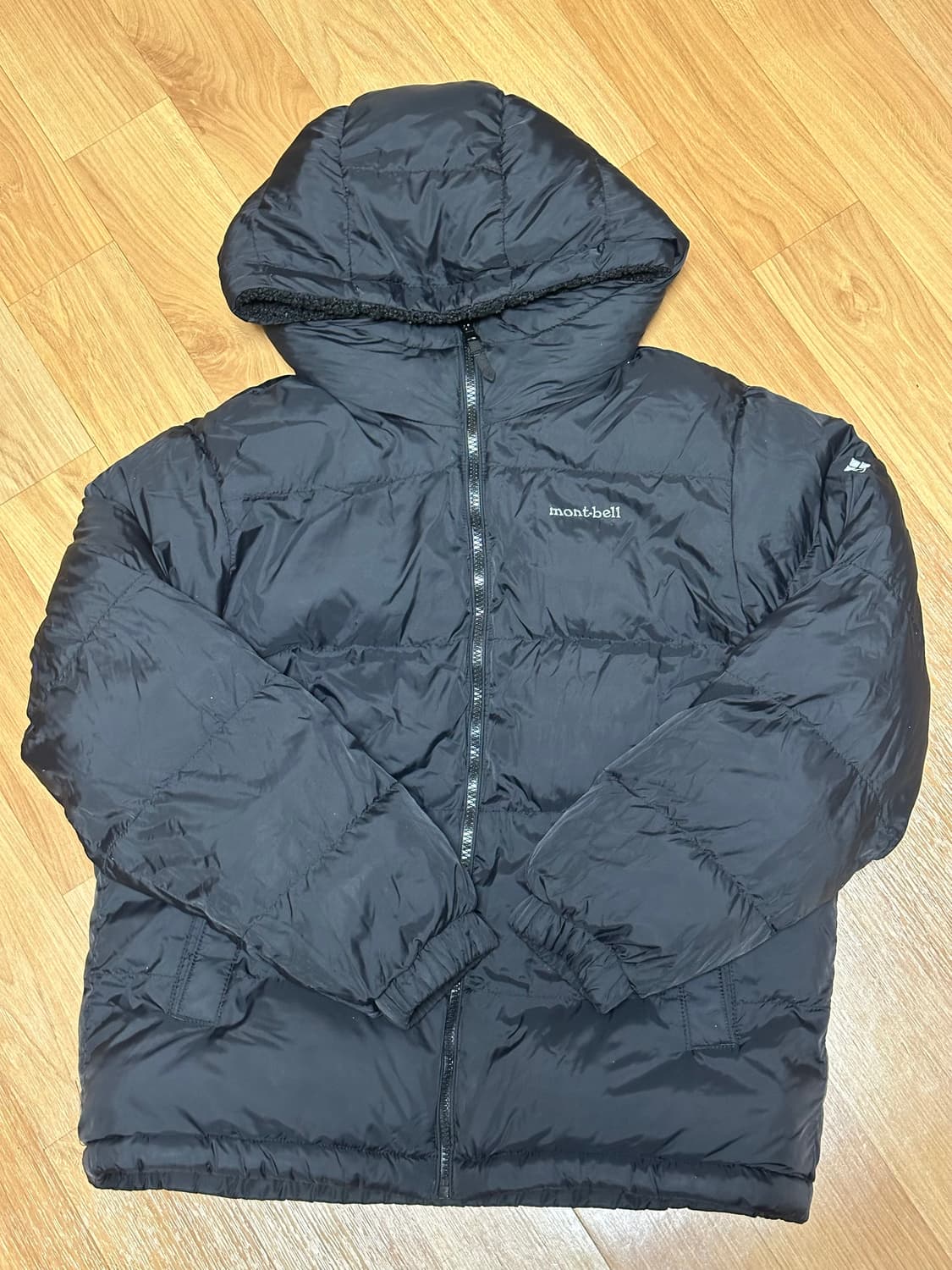 몽벨 리버시블 패딩 후드 블랙 M 상품이미지1