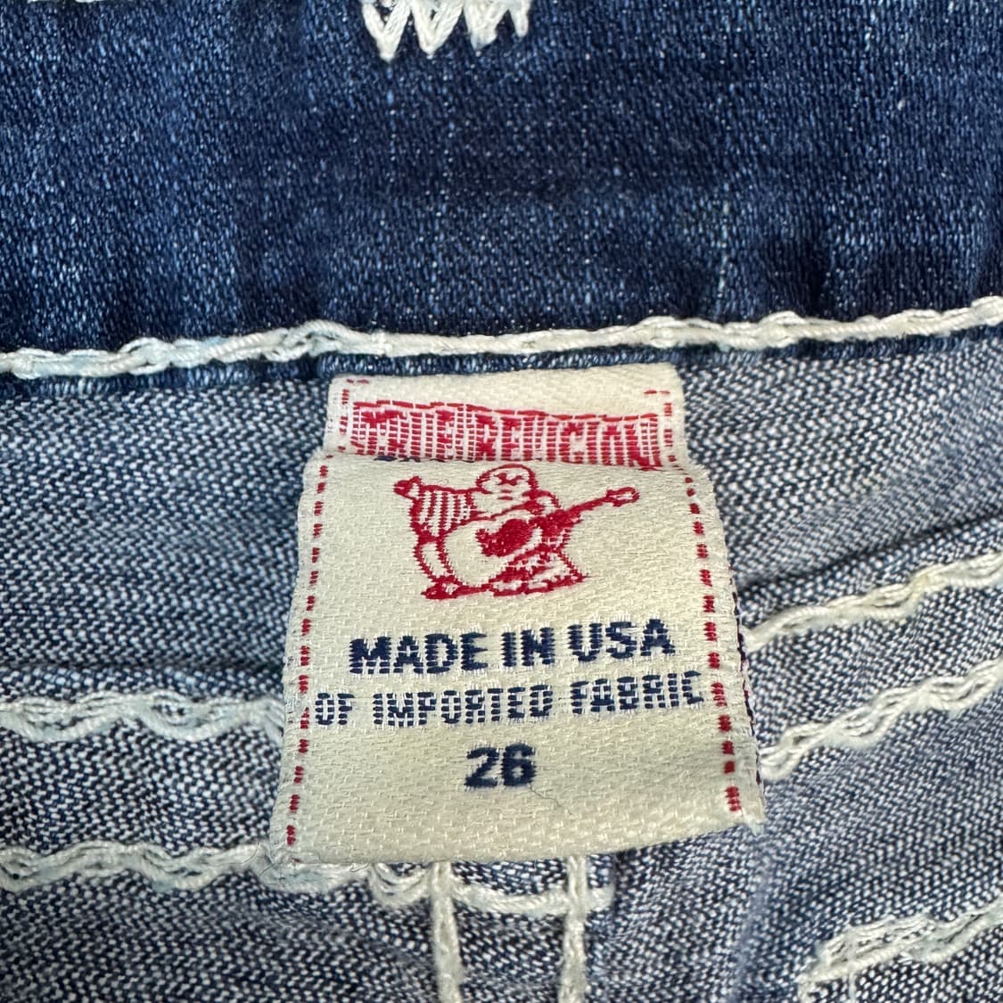 트루릴리전 Y2K 흰색스티치 조이슈퍼티 부츠컷 데님팬츠 상품이미지7