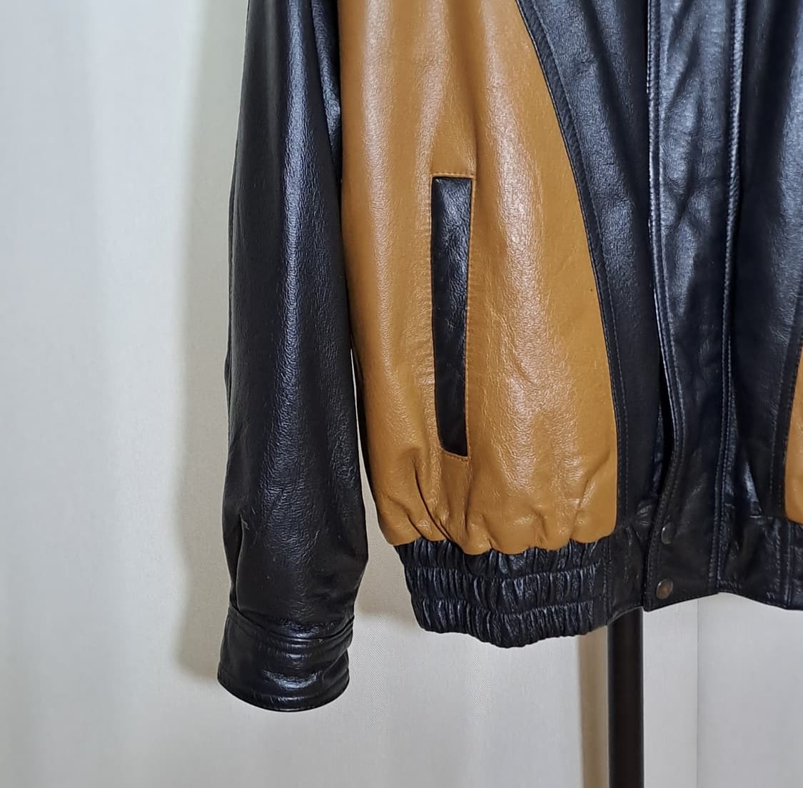 (택포) 리얼레더 투컬러 봄버 XL A992 상품이미지4