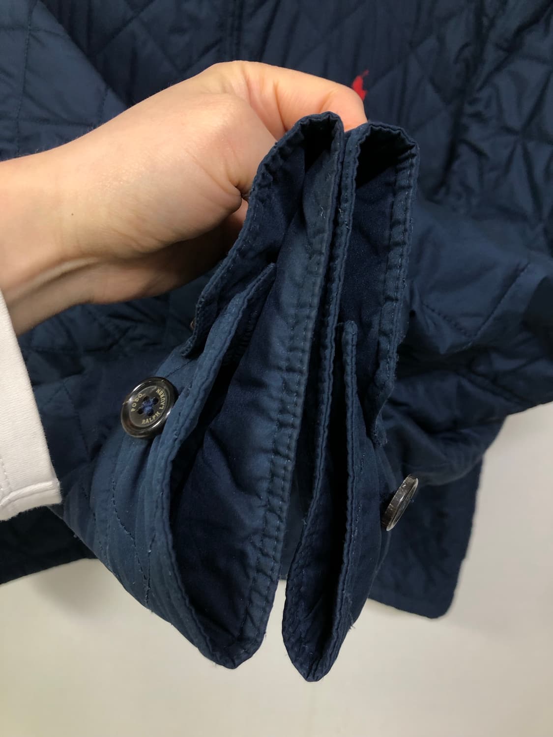 폴로 랄플로렌 남성 퀼팅 누빔 바라쿠타 헤링턴 자켓 _ 네이비 XL 상품이미지5