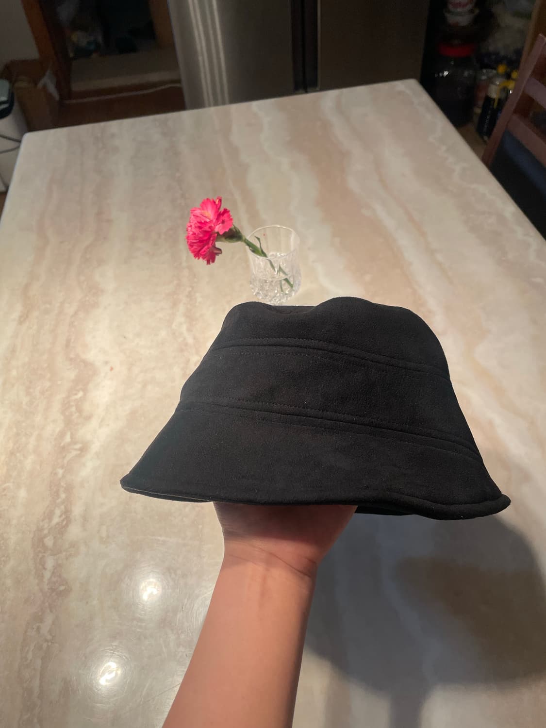 블랙 스웨이드 버킷햇 모자 상품이미지1