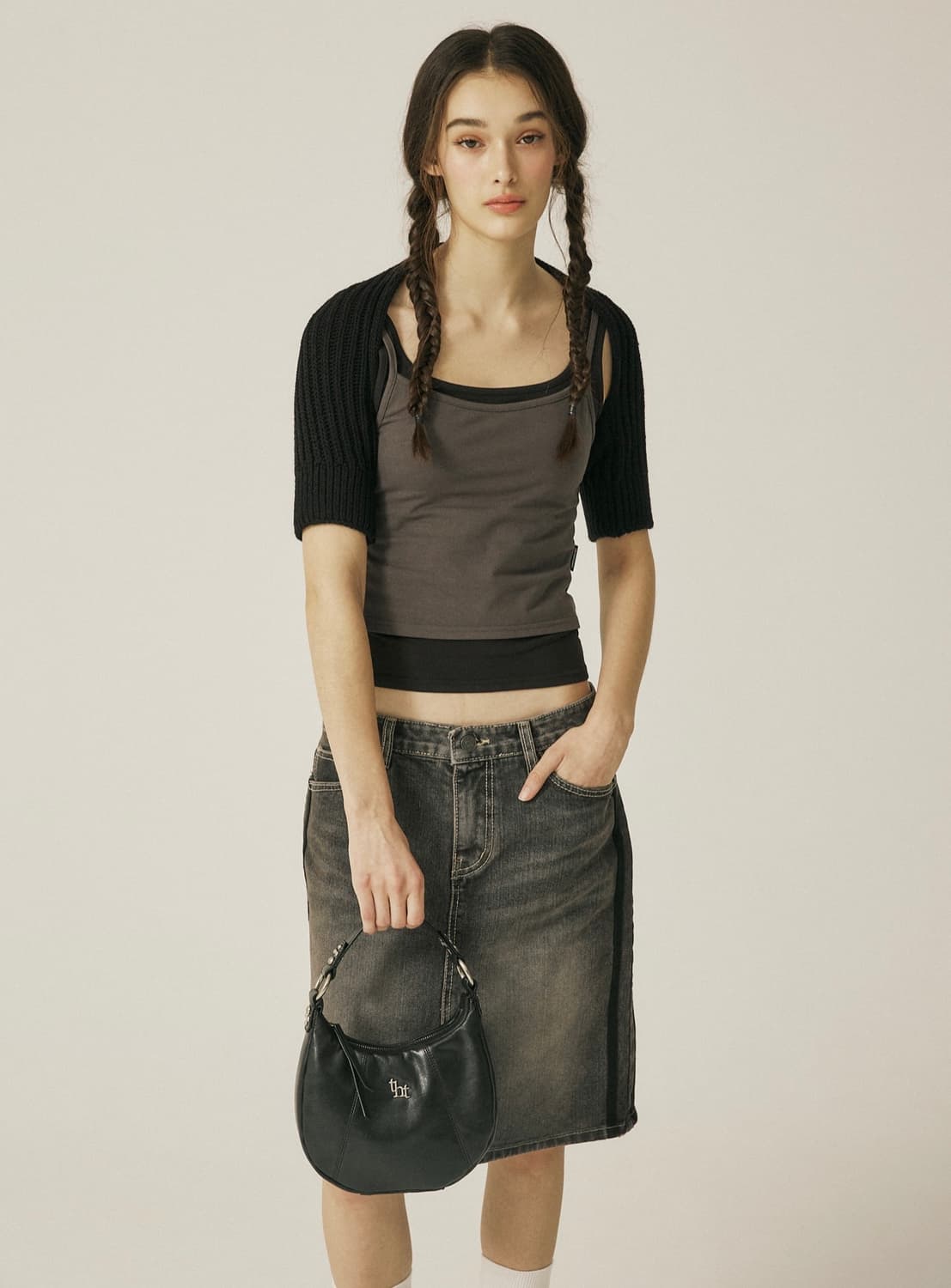 쓰리타임즈 데님스커트 상품이미지1