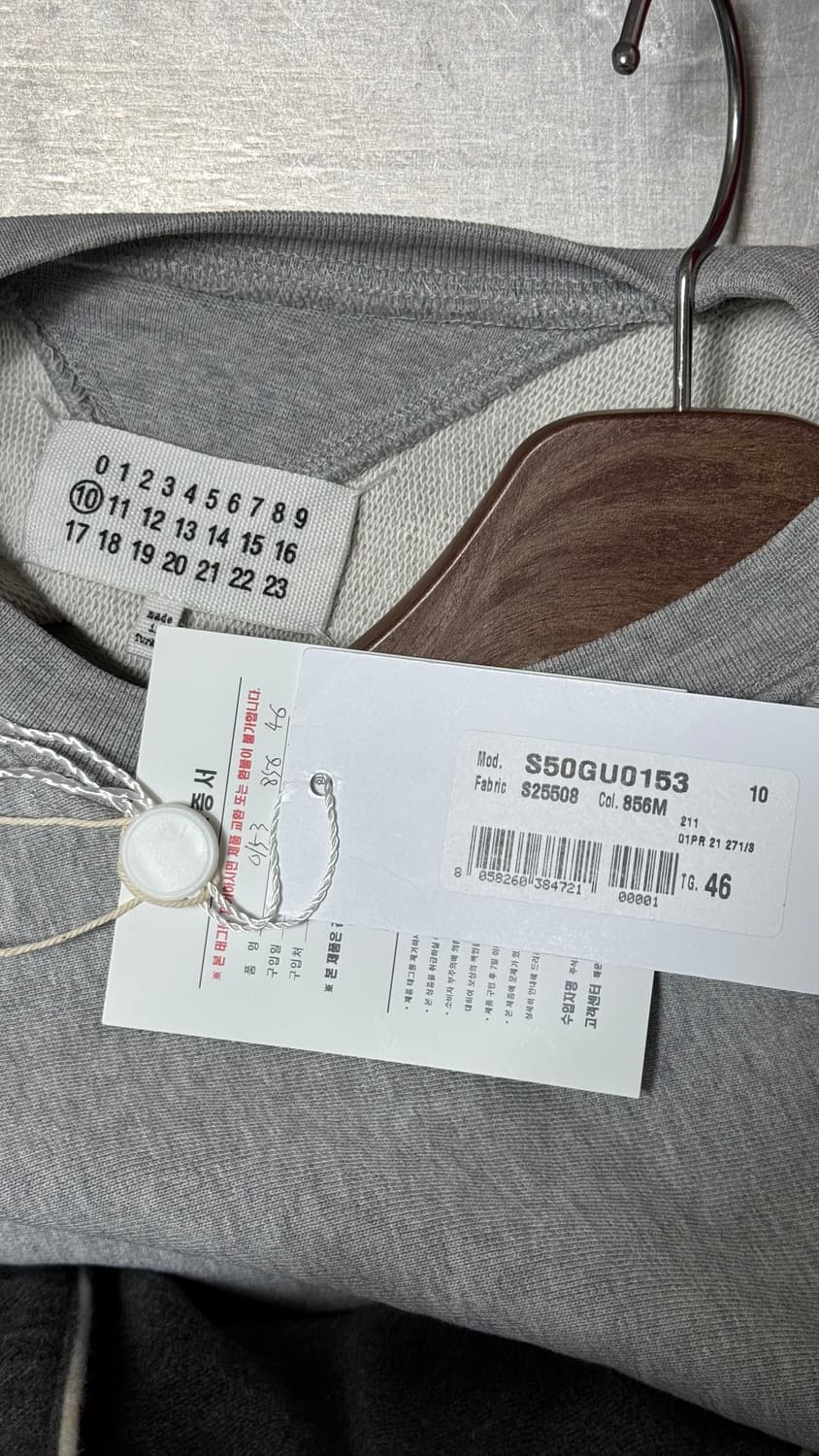 마르지엘라 21ss 탭프린트 맨투맨 46 택포함 상태 좋음 상품이미지5