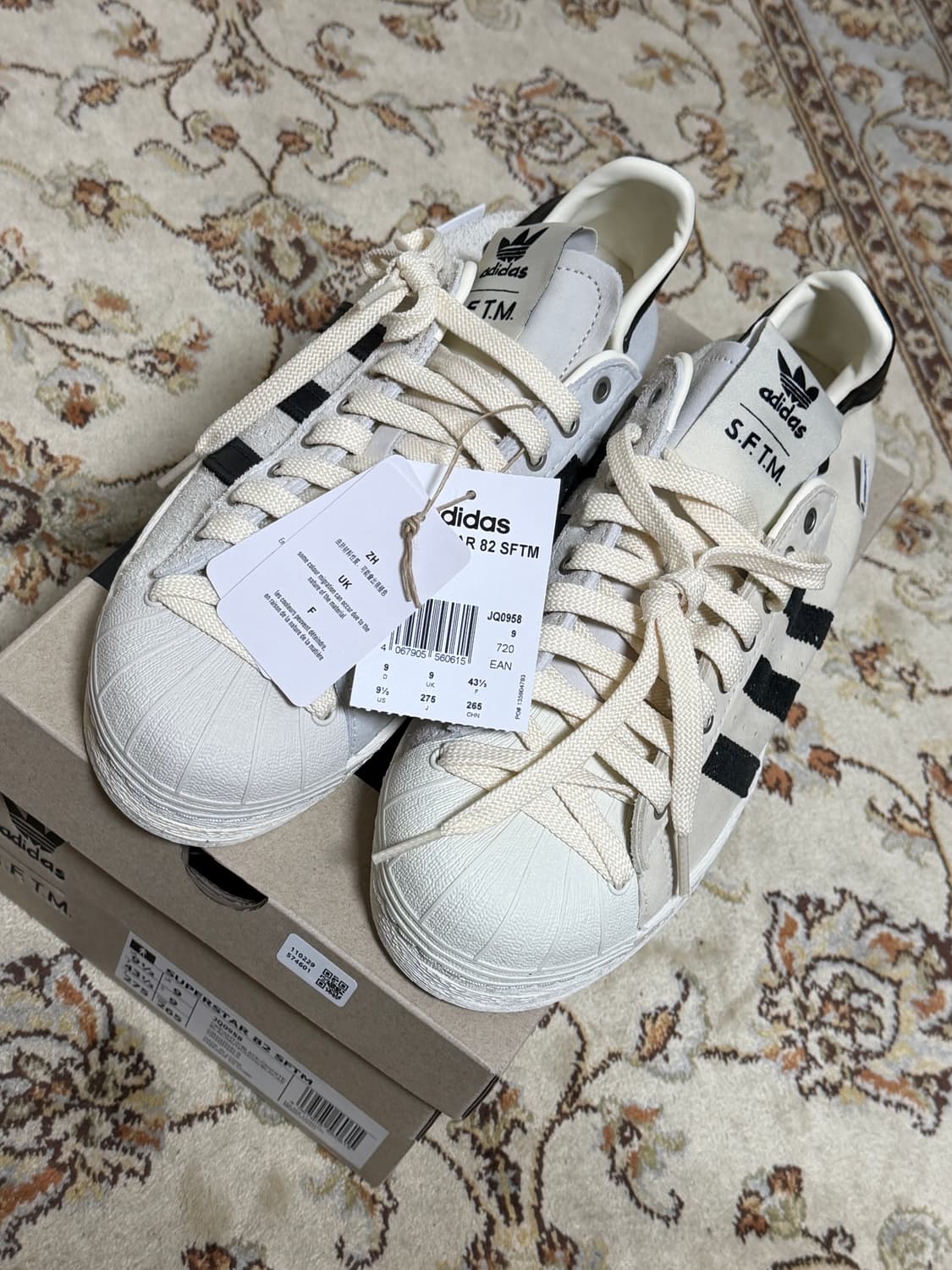 아디다스 X 송포더뮤트 슈퍼스타 82 크림 블랙 (새상품) 275 상품이미지3