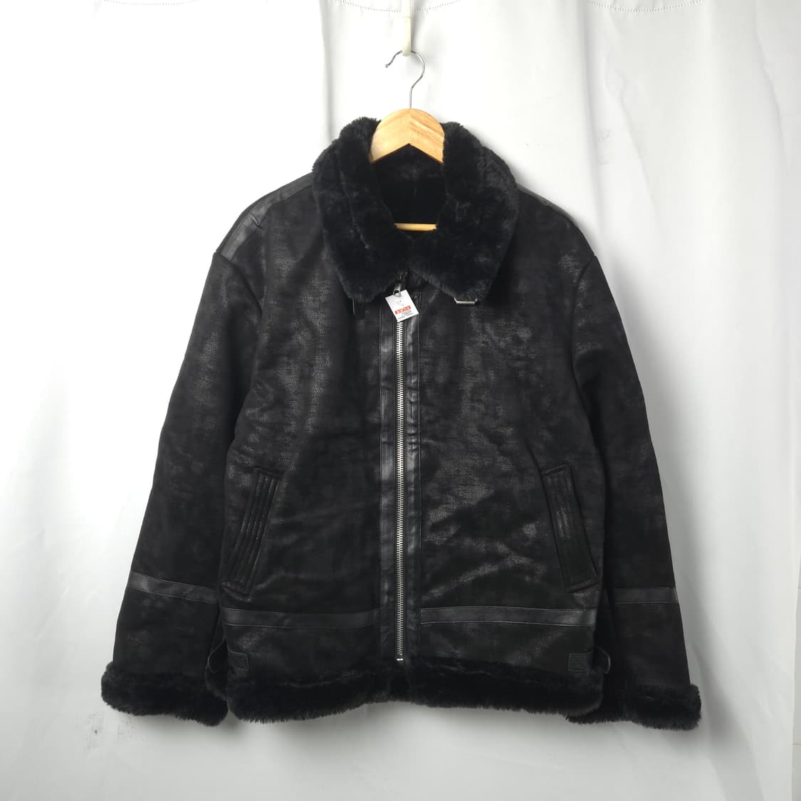 남 M 지플리시 스웨이드 블랙 무스탕 자켓 점퍼 상품이미지2