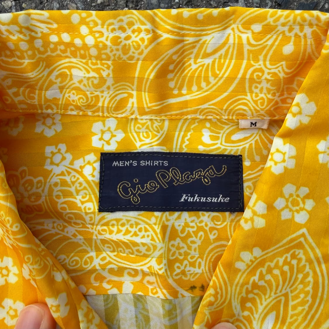 일본빈티지 페이즐리 반팔 셔츠 옐로우 상품이미지4