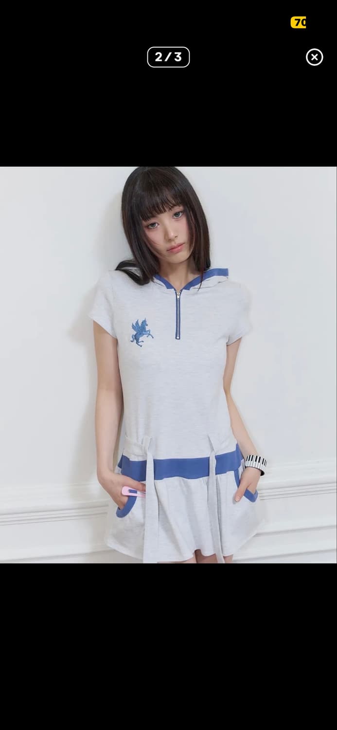 러브이즈트루 sy belt layered dress 후드 원피스 상품이미지2
