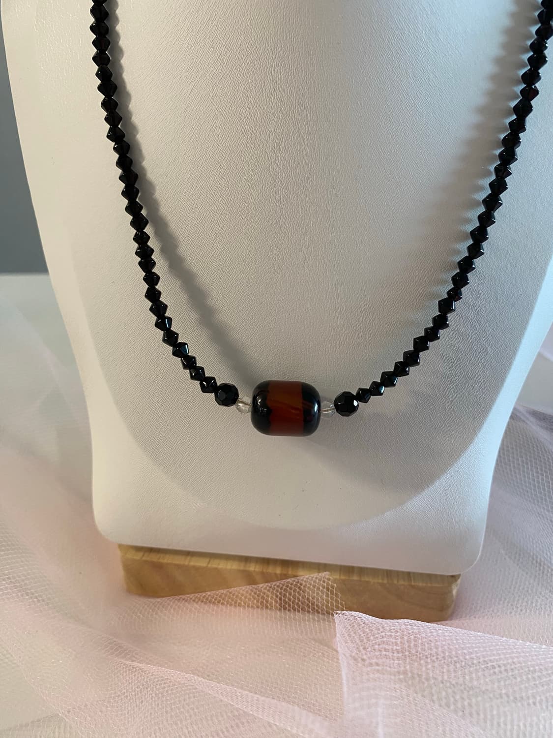 빈티지 블랙 컷팅 비즈 네크리스  상품이미지3