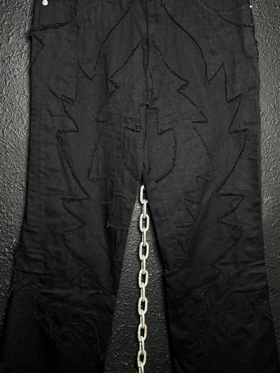 Black Stitch Pattern Denim Pants 상품이미지3