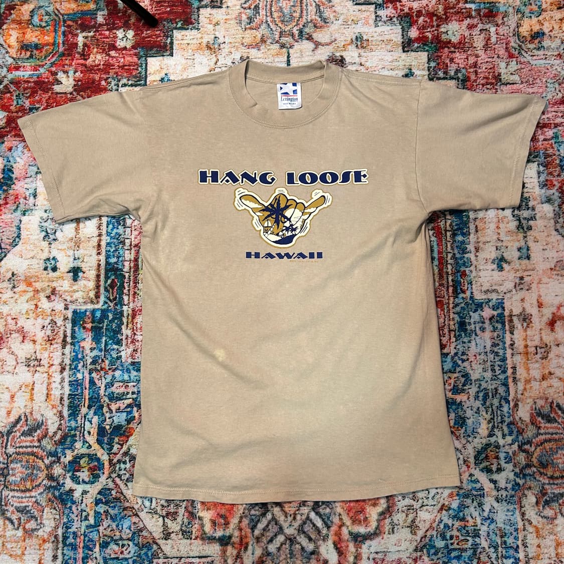 [L] 90s made in usa 베이지 프린팅 반팔 상품이미지1