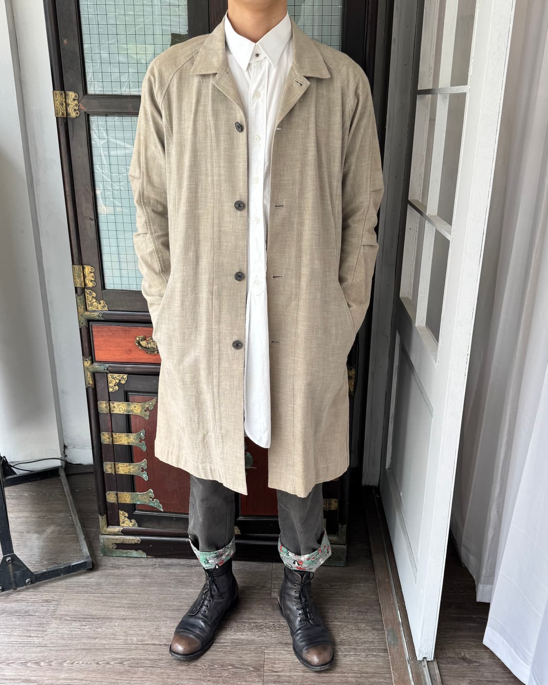 The viridi anne 코튼 숍 코트 상품이미지1