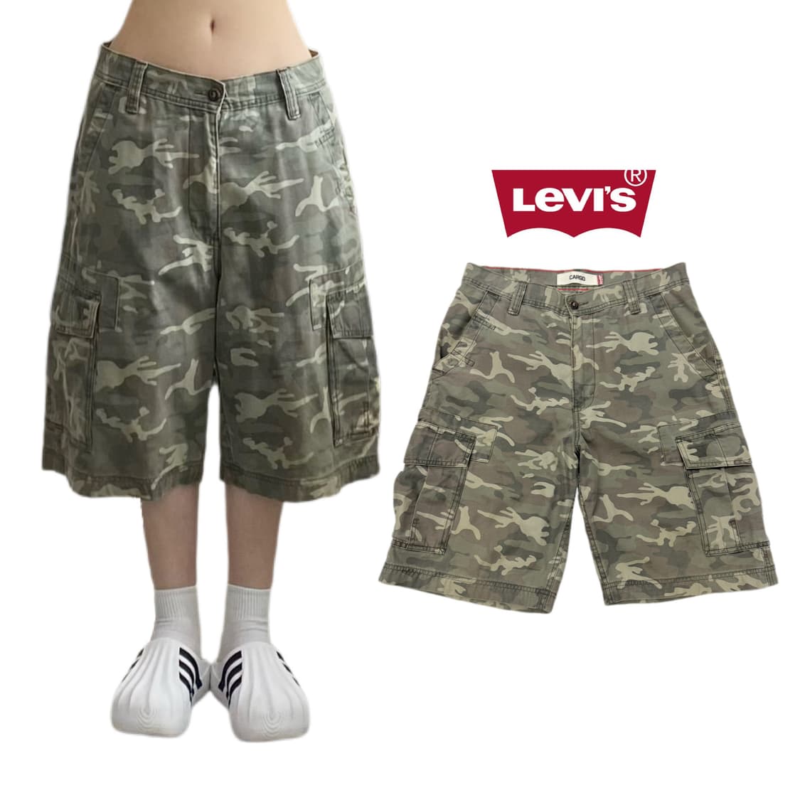 리바이스 카모 버뮤다 와이드 카고 반바지 상품이미지1