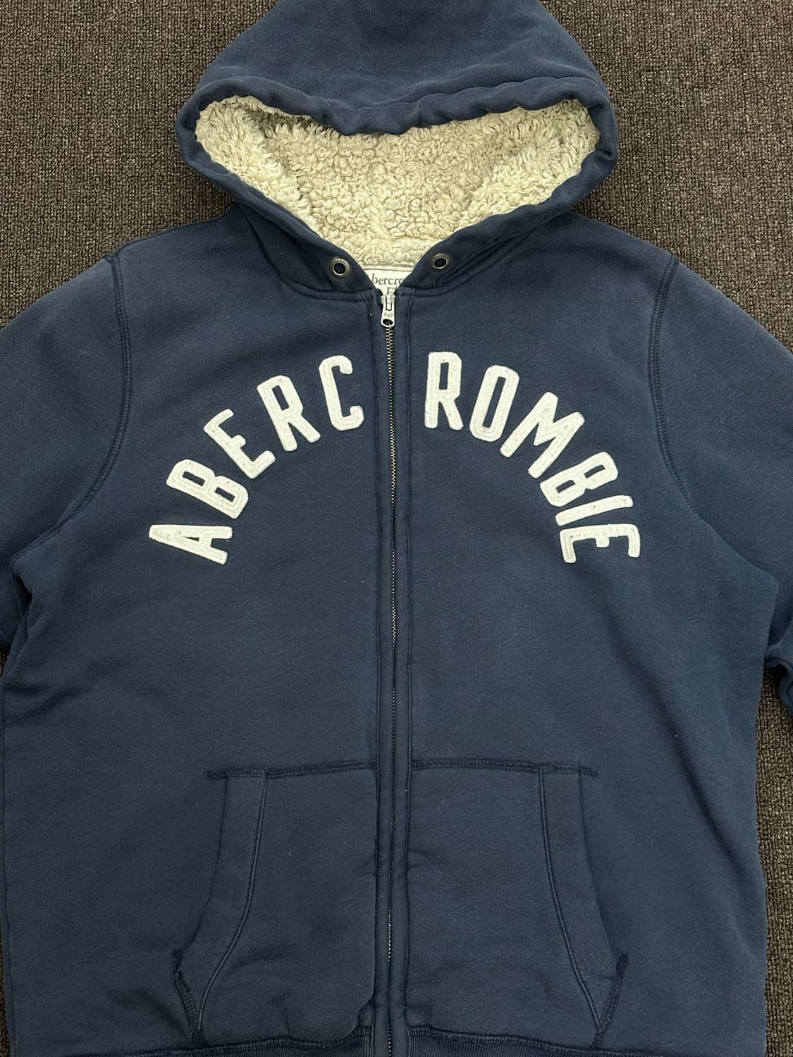 L)아베크롬비 빈티지 네이비 플리스 후드집업 상품이미지4