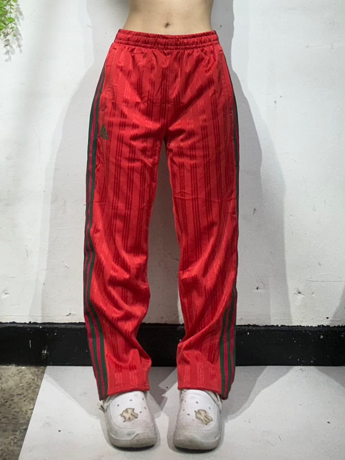 00s 아디다스 레드 그린 포인트 삼선 극희귀 트레이닝 팬츠 M 상품이미지2