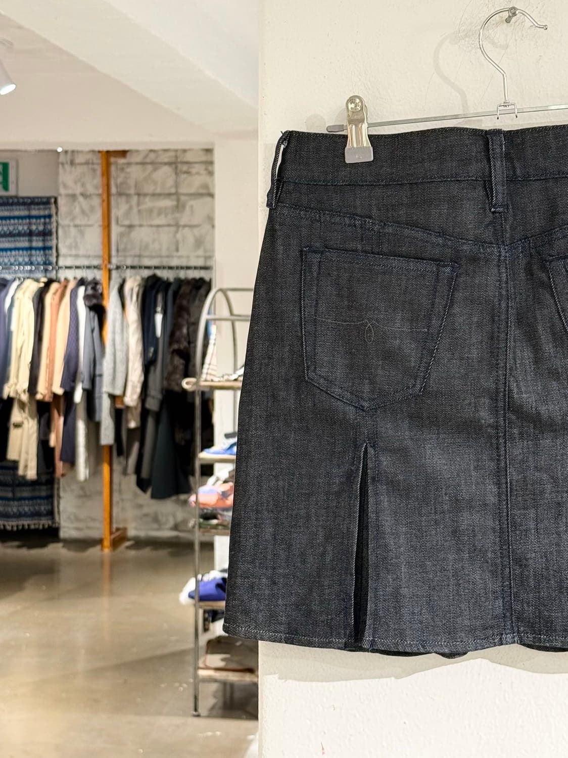 폴로 진스 흑청 플리츠 미니 스커트  상품이미지5