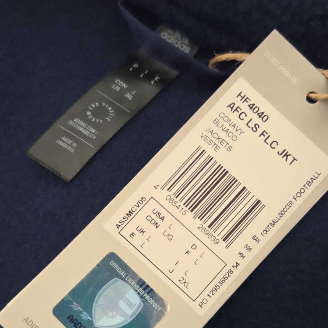 (2XL)아스날 플리스 자켓 아디다스 후리스 축구 아스널 점퍼 뽀글이 상품이미지5