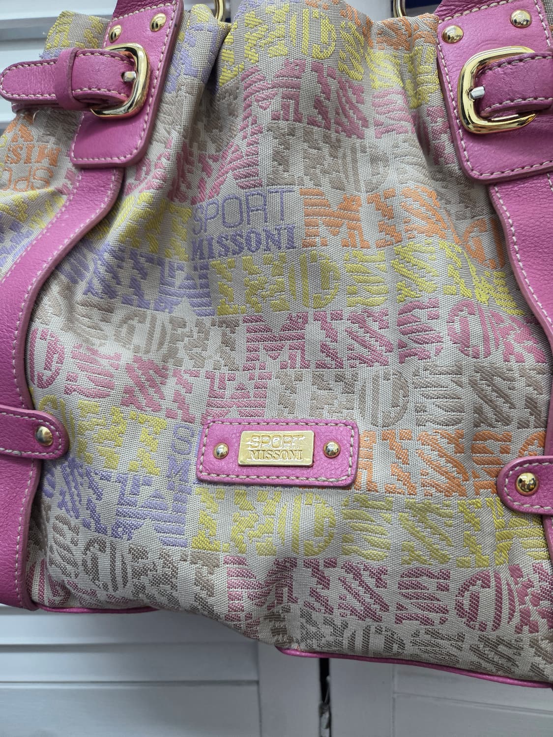 미쏘니 스포츠 자카드 토트백 상품이미지2