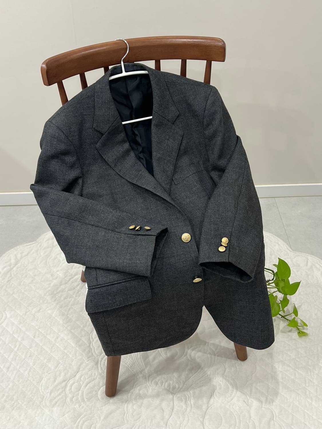 뉴울 100 금장 클래식 딥 그레이 자켓 상품이미지6