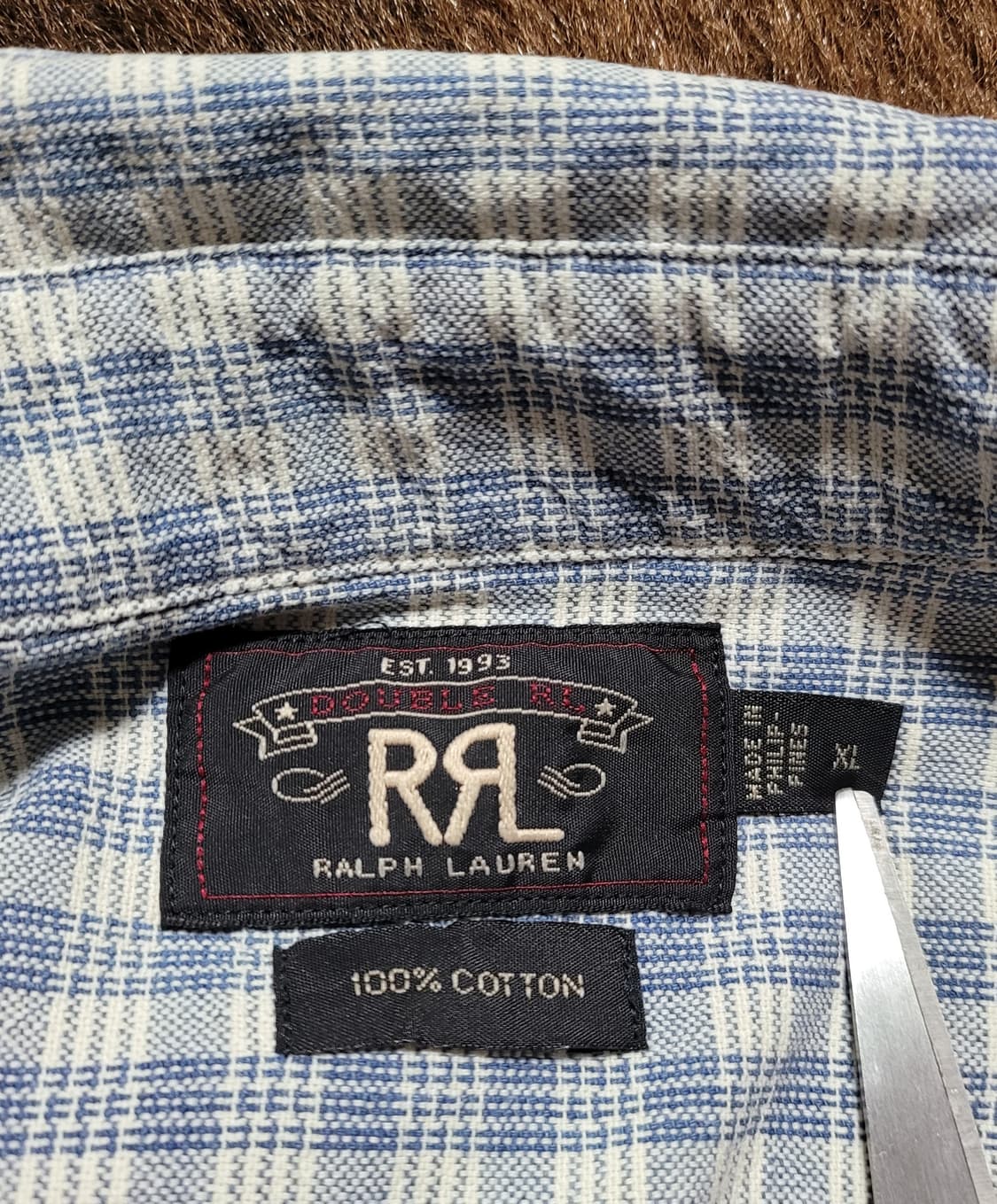 RRL 연블루 체크 남방 (XL) 상품이미지8