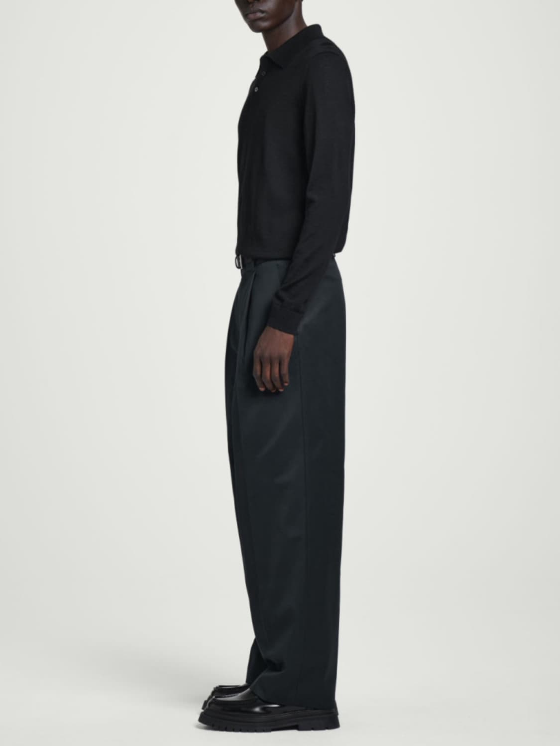 [코스] 남성 네이비 와이드 원턱 팬츠 상품이미지2