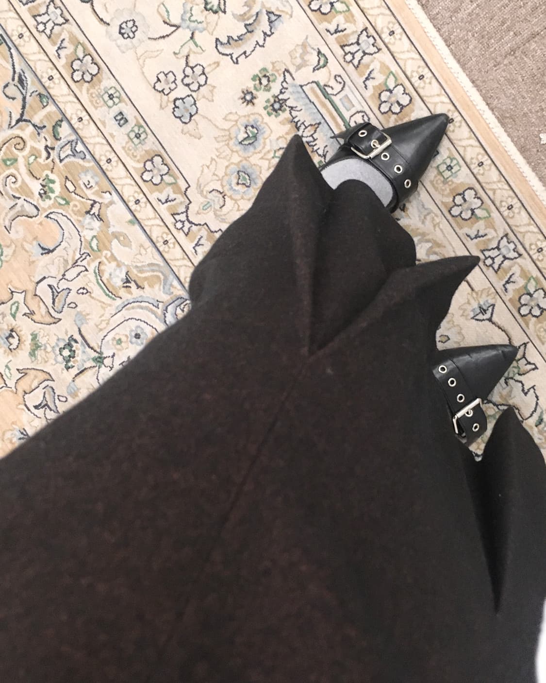 딥브라운 미디 스커트 상품이미지3