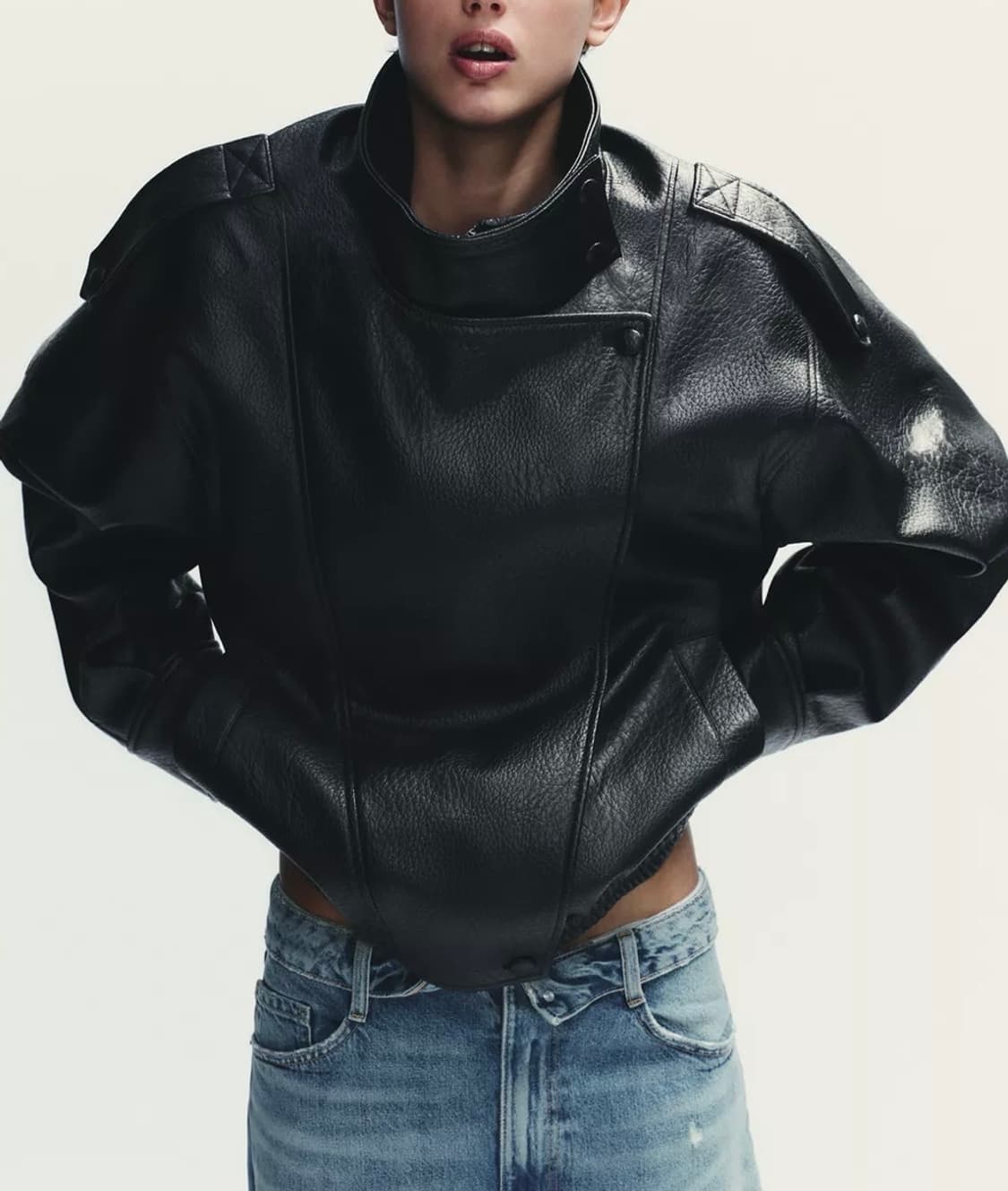 (새상품) 자라 페이크 레더 점퍼 XS 상품이미지5