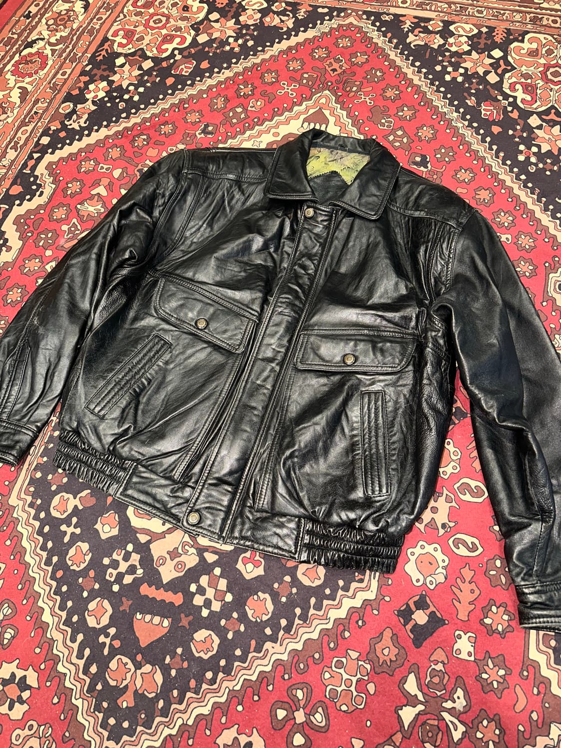 ( XL-2XL ) 가죽자켓 봄버자켓 레더자켓 a2가죽 오버핏가죽 상품이미지5