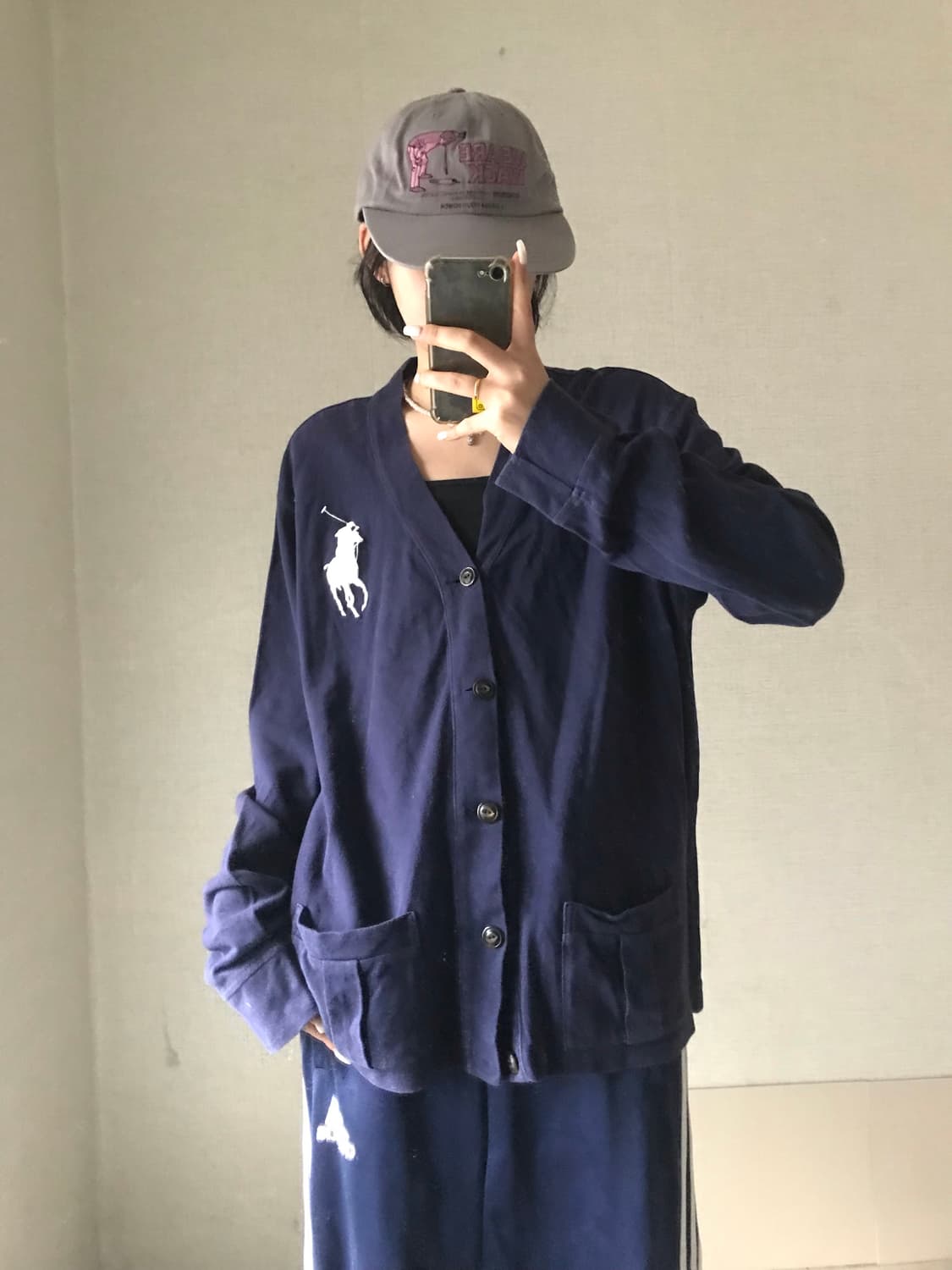 폴로 네이비 빅포니 가디건 상품이미지1