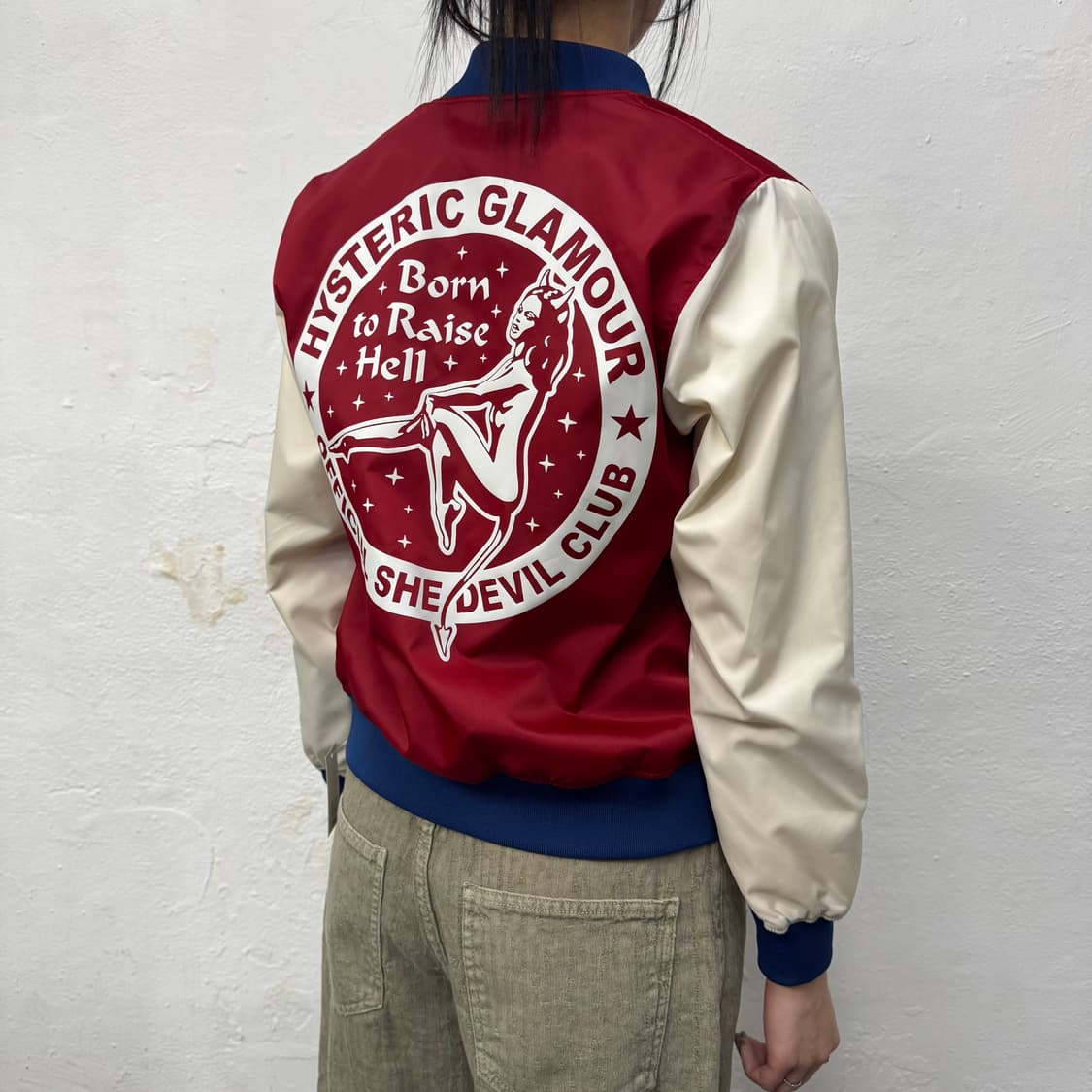 히스테릭글래머 BORN TO RAISE HELL 나일론 스타디움 자켓 상품이미지2