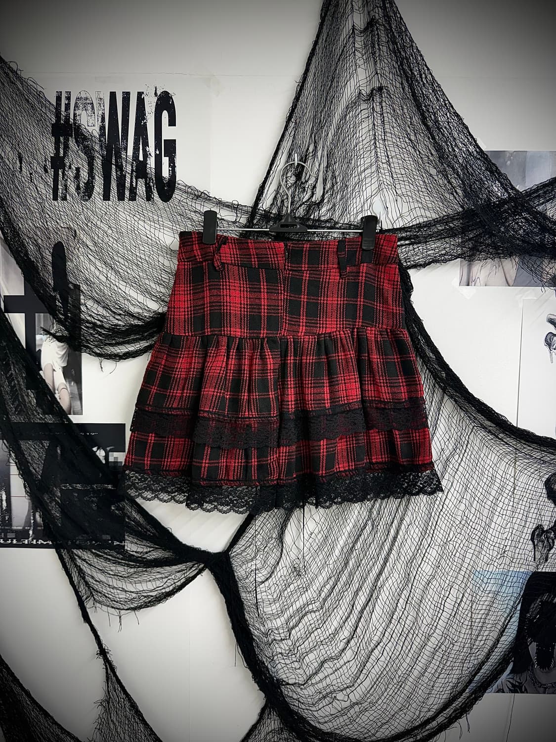 Punk mood tartan check skirt 상품이미지3
