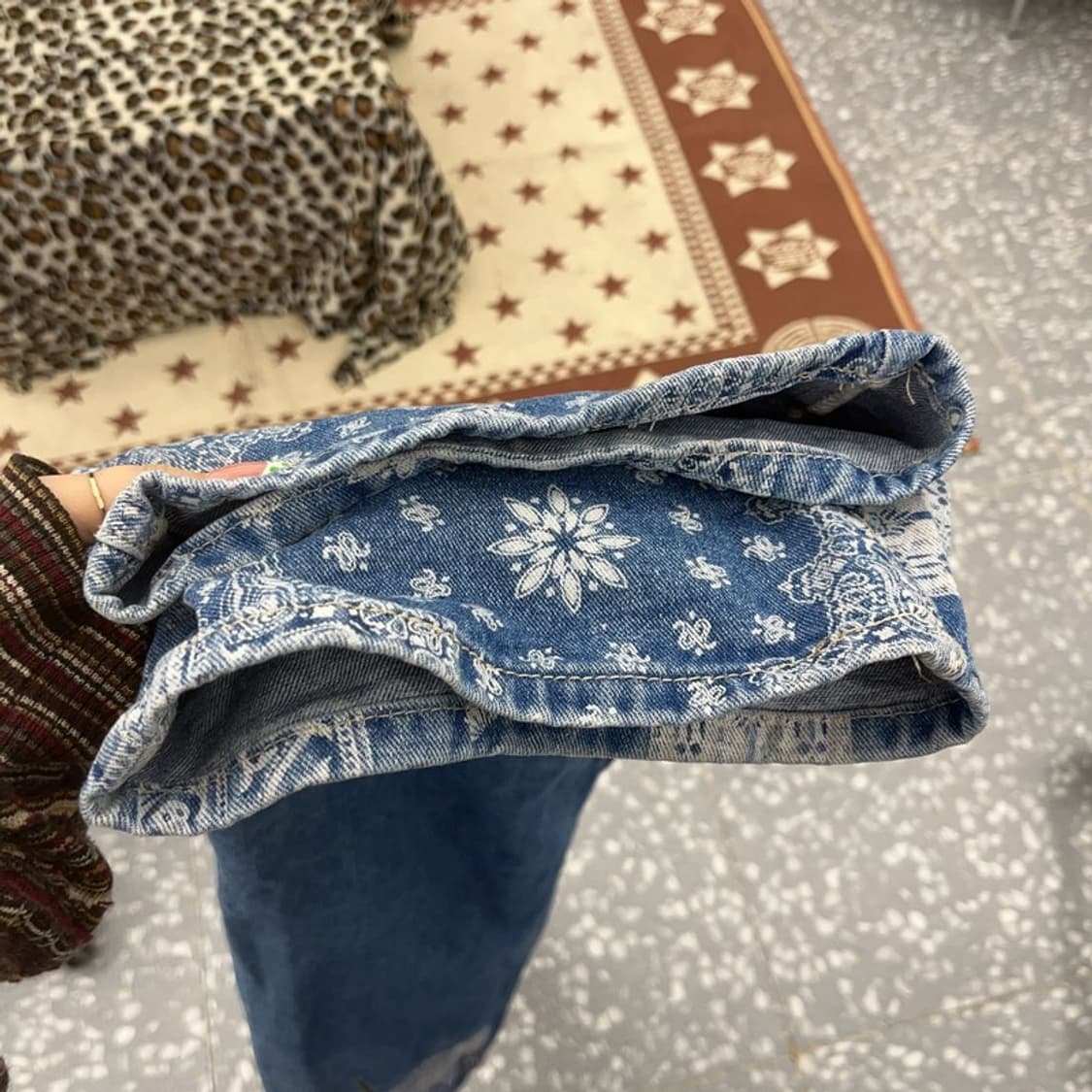 밸리걸 빈티지 코지룩 페이즐리 패치워크 데님팬츠 10 C09102 상품이미지7