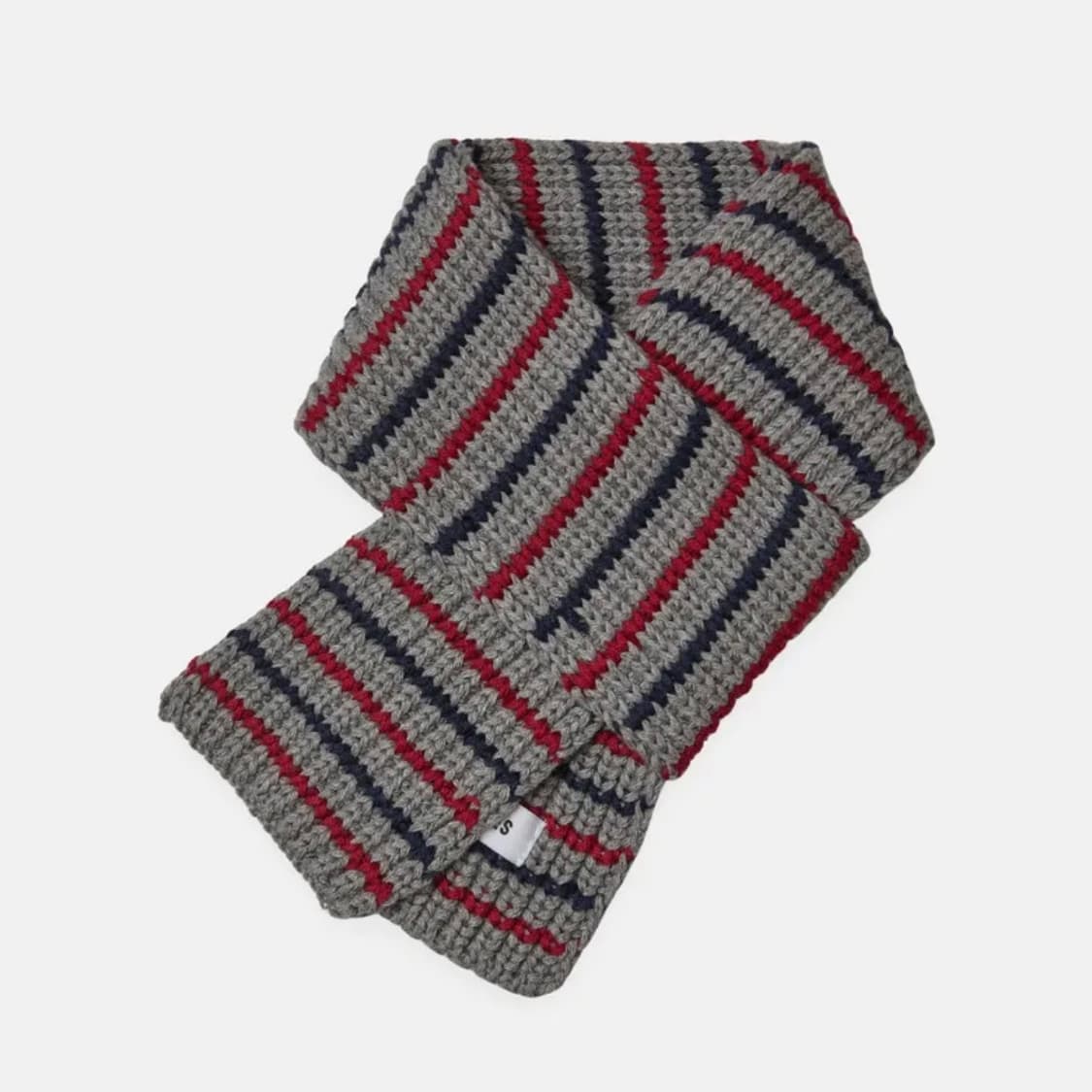 엔조블루스 스트라이프 미니 머플러 그레이 상품이미지1