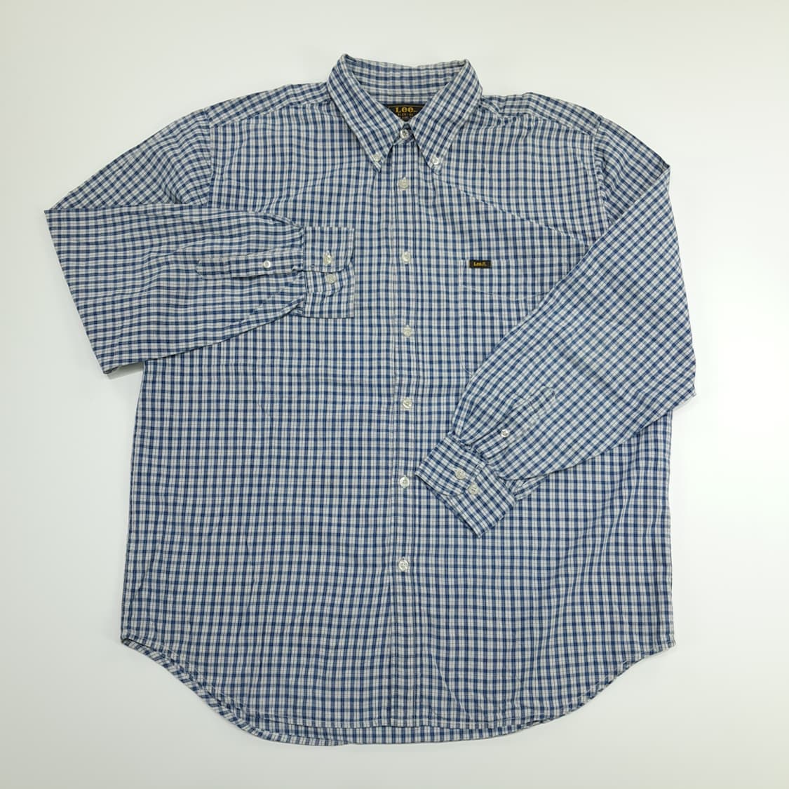 CN681 XL LEE 리 블루 스몰 타탄체크 긴팔 셔츠 남방 상품이미지2