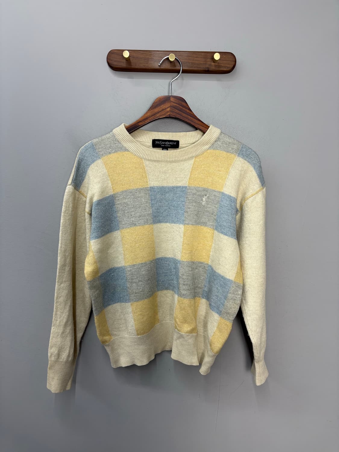 입생로랑 옐로우 블루 체크패턴 스웨트 A3058 상품이미지2