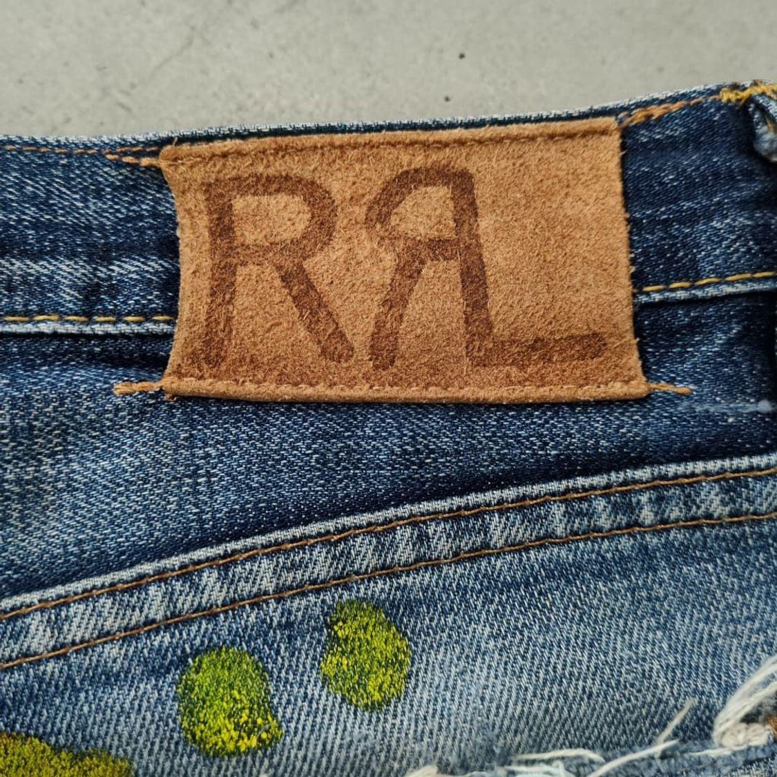 레어 RRL 더블알엘 로우 스트레이트 핏 페인트 스플래터 셀비지 데님 상품이미지8