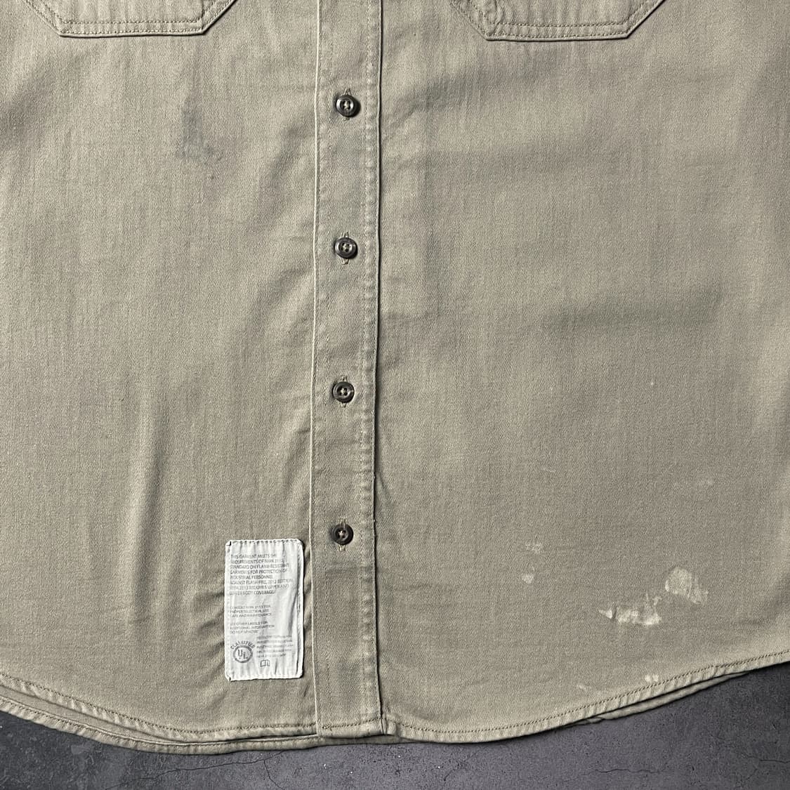 CARHARTT 칼하트 빈티지 베이지 플랩포켓 워크 셔츠 A00883 상품이미지5