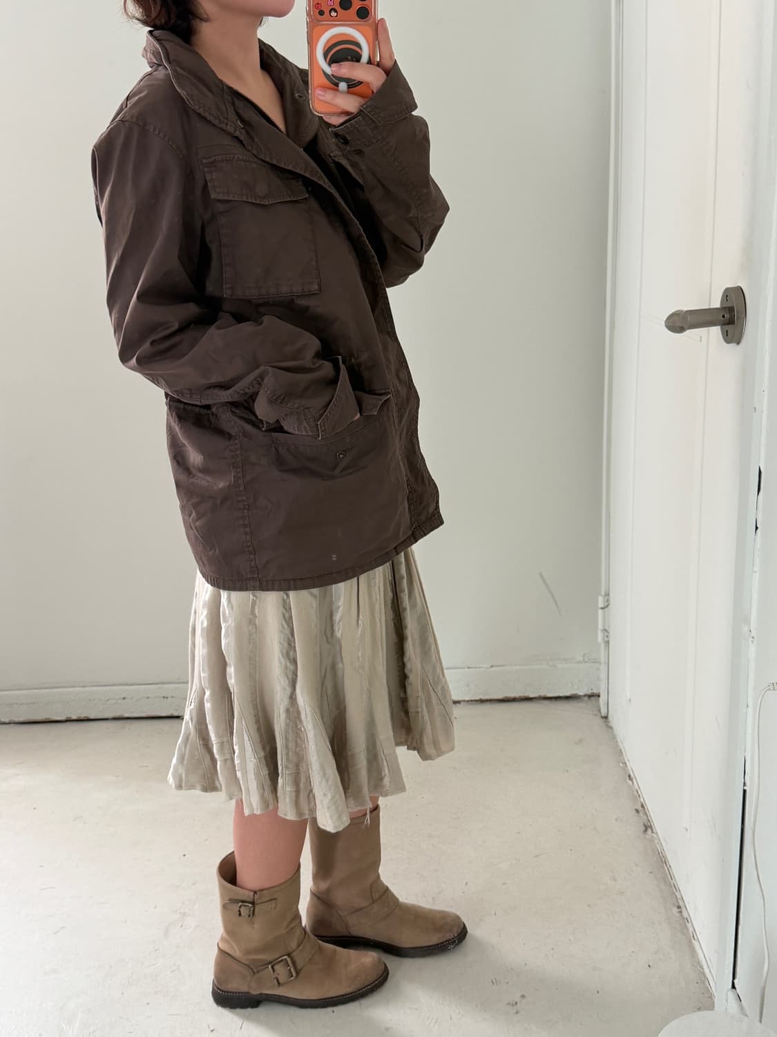 일본빈티지 브라운 코튼 야상자켓 상품이미지3