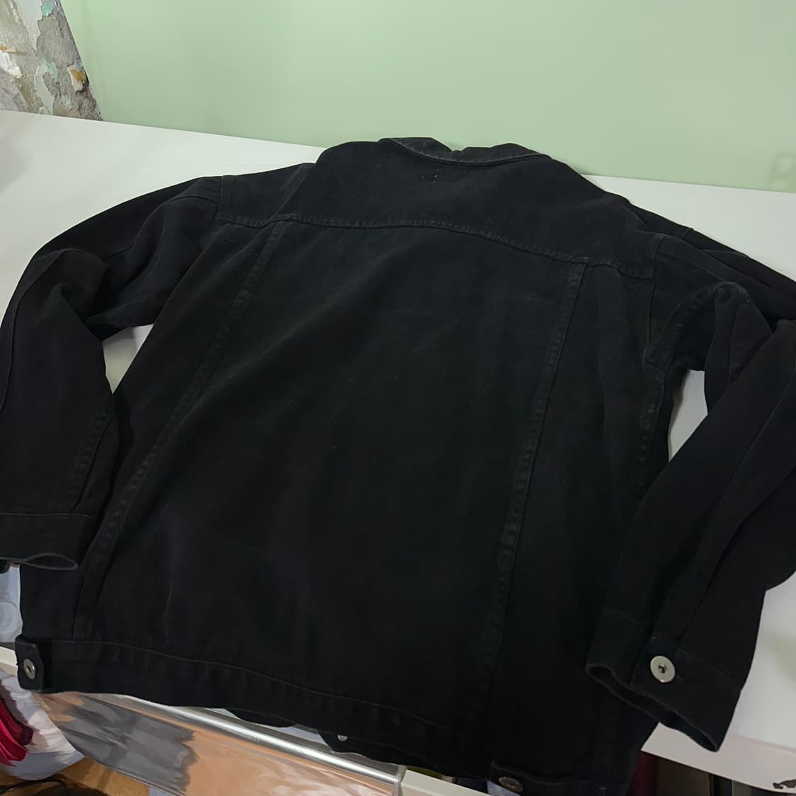 L 파르티멘토 투포켓 빈티지블랙워시드 데님트러커자켓 청자켓 상품이미지5