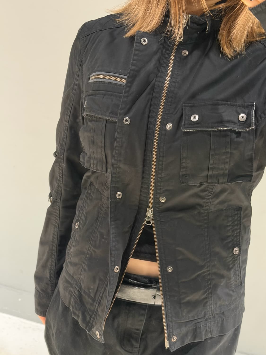 strap detail high-neck 2-way jacket 상품이미지4