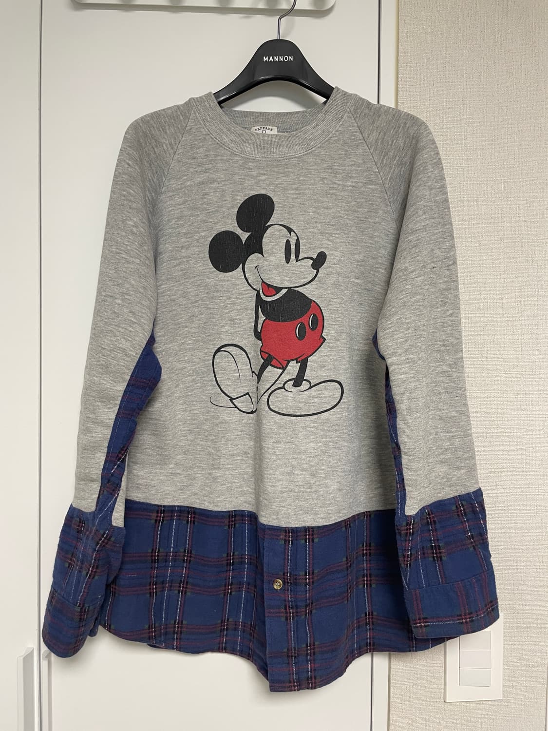 oldpark 올드팤 미키 셔츠 레이어드 맨투맨 상품이미지1