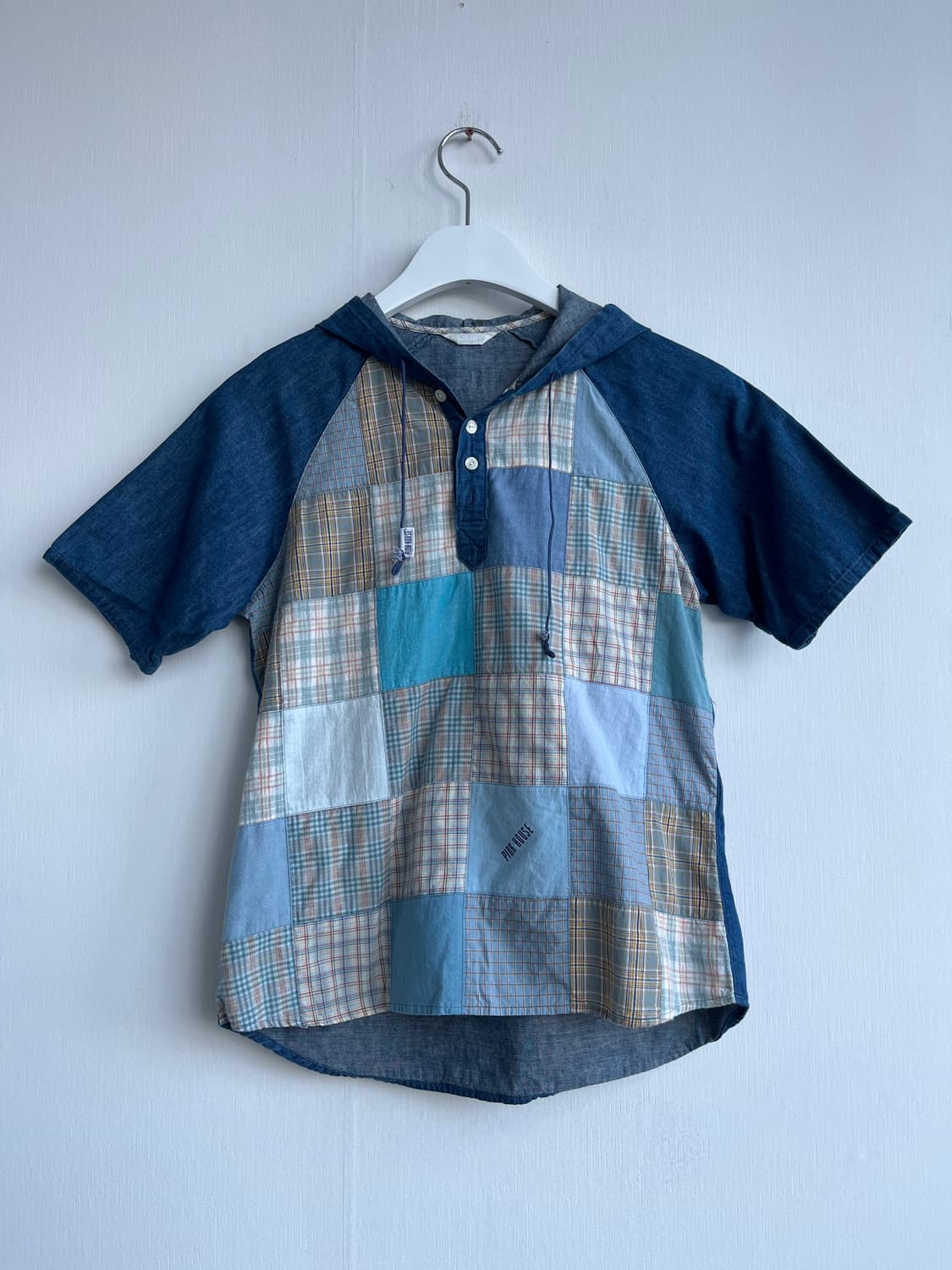 PINK HOUSE 데님 패치 반팔후드 상품이미지1