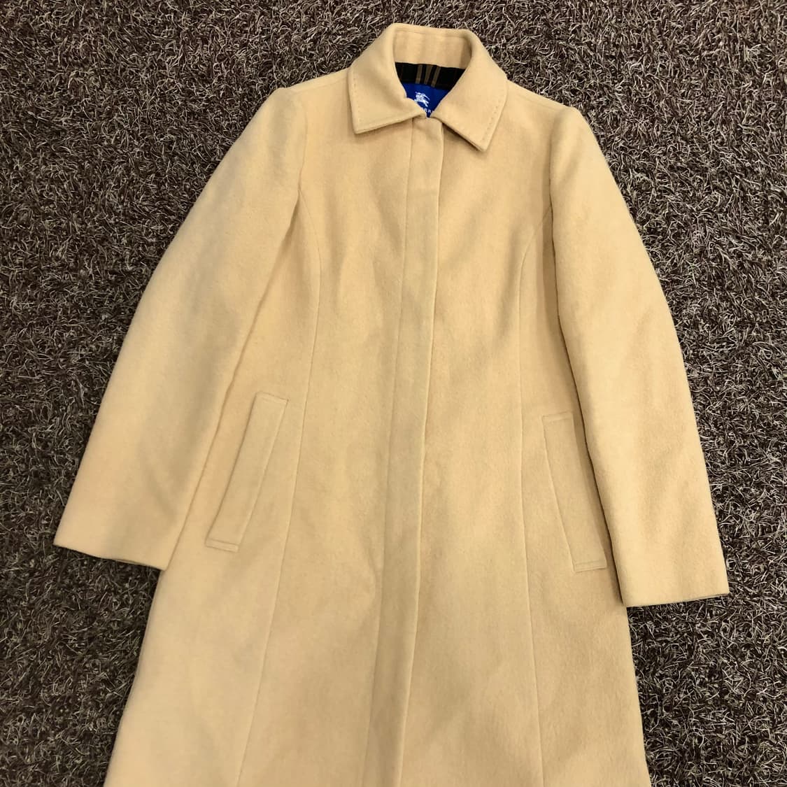 버버리 블루라벨 여성 울 체크 라이닝 클래식 롱코트  상품이미지2