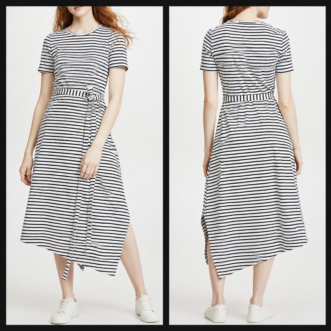 클럽모나코 단가라 스트라이프 반팔 롱 원피스 XS 상품이미지2