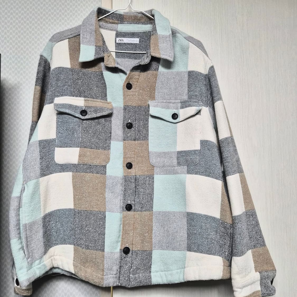 자라 남성 체크 셔츠  상품이미지1