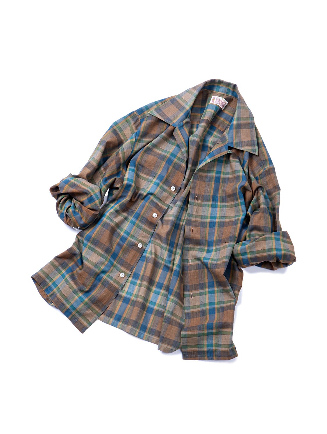 70s Towncraft Loop Collar Check Shirt  상품이미지3