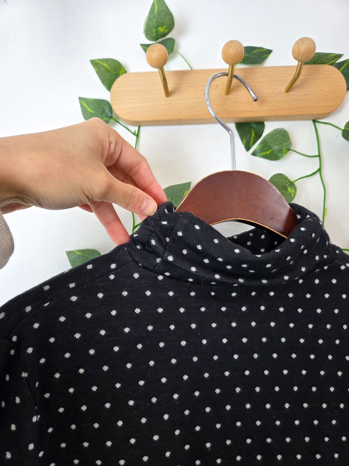 도트 목폴라 슬리브 상품이미지5