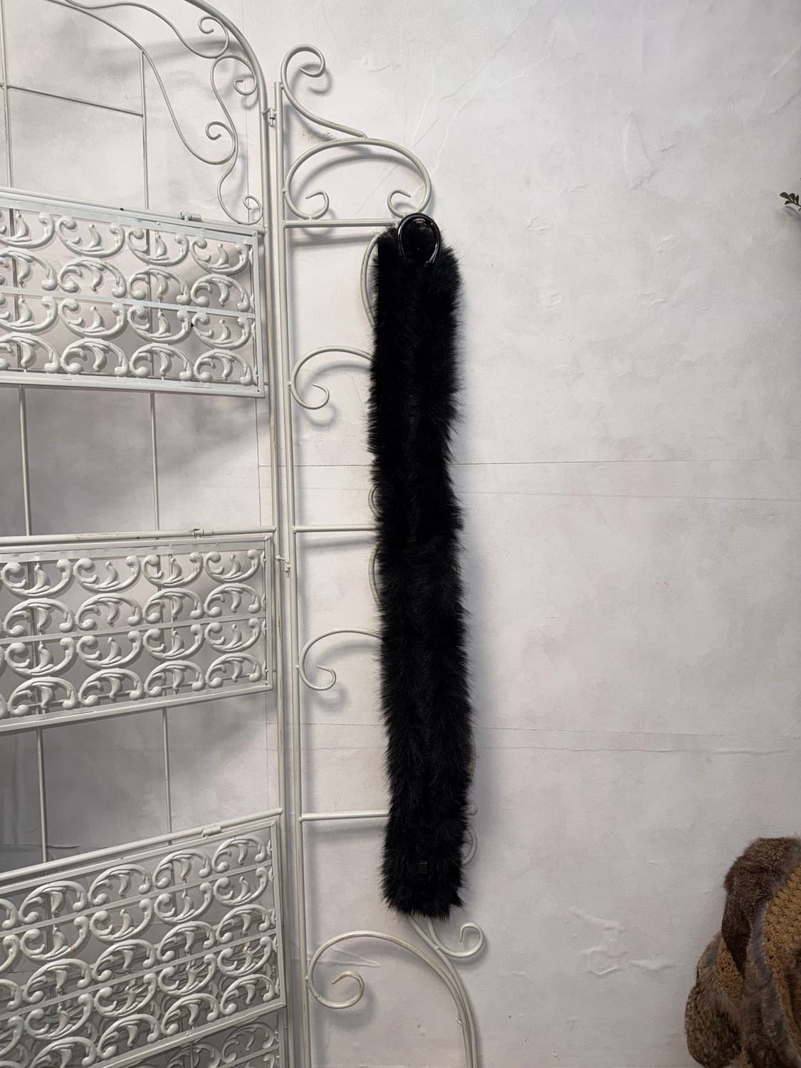 Black faux fur buckle belt 상품이미지3