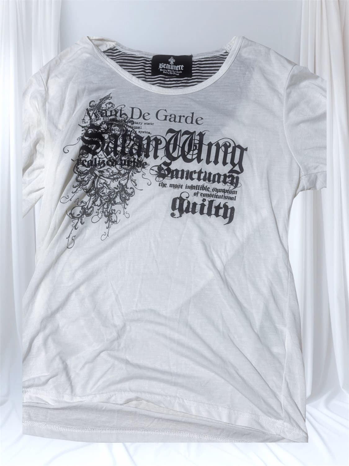 빈티지 y2k 고스펑크 레터링 슬리브티 상품이미지1