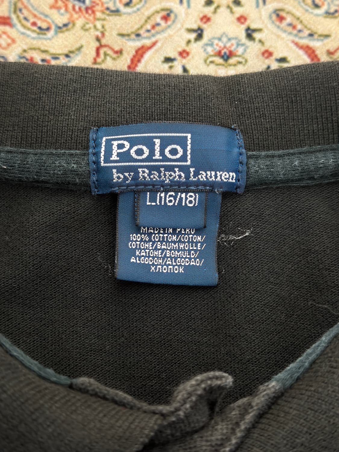 폴로 랄프로렌 블랙 멀티 빅포니 카라티  상품이미지5